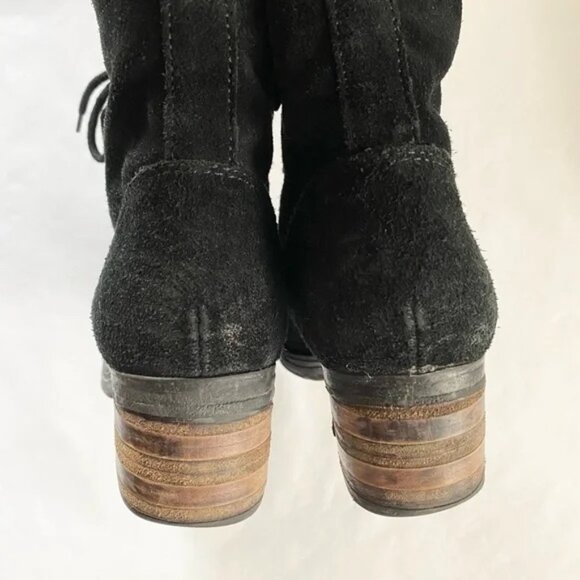 Miz Mooz Sloanne Black Suede Lace Up Boots - Picture 5 of 6